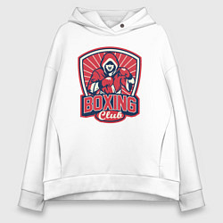 Толстовка оверсайз женская Club boxing, цвет: белый