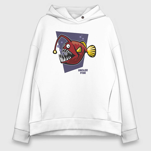 Женское худи оверсайз Морской чёрт / Белый – фото 1