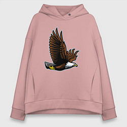 Толстовка оверсайз женская Летящий орёл, цвет: пыльно-розовый