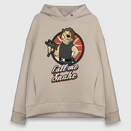 Женское худи оверсайз Vault snake / Миндальный – фото 1