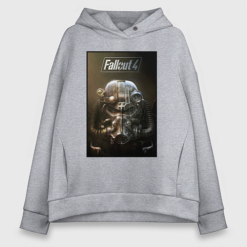 Женское худи оверсайз Fallout armour poster / Меланж – фото 1
