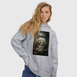 Толстовка оверсайз женская Fallout armour poster, цвет: меланж — фото 2