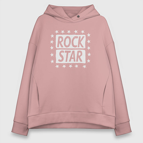 Женское худи оверсайз Star rock / Пыльно-розовый – фото 1