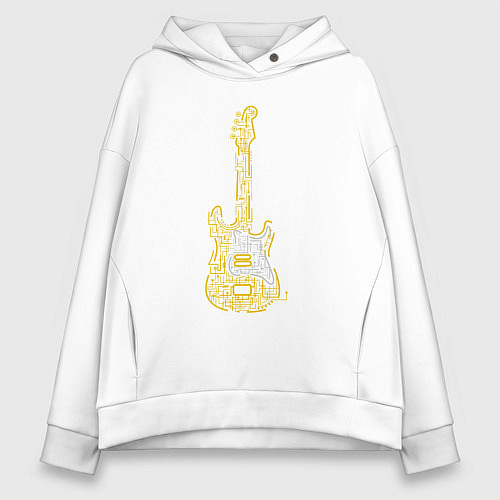 Женское худи оверсайз My guitar / Белый – фото 1