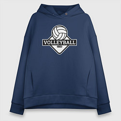 Толстовка оверсайз женская Volleyball club, цвет: тёмно-синий