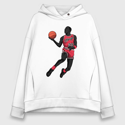 Женское худи оверсайз Retro Jordan / Белый – фото 1