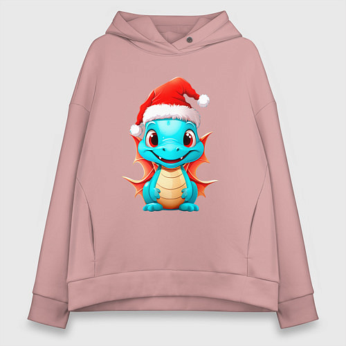 Женское худи оверсайз Маленький дракон 2024 / Пыльно-розовый – фото 1