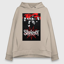 Толстовка оверсайз женская Slipknot - all, цвет: миндальный