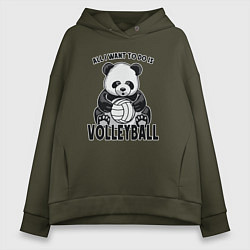Толстовка оверсайз женская Panda volleyball, цвет: хаки