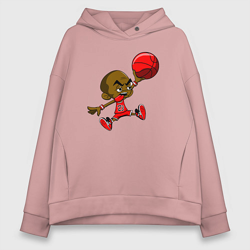 Женское худи оверсайз Baby Jordan / Пыльно-розовый – фото 1