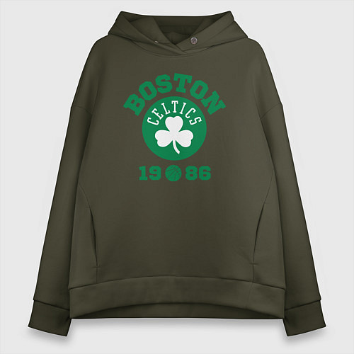 Женское худи оверсайз Boston Celtics 1986 / Хаки – фото 1
