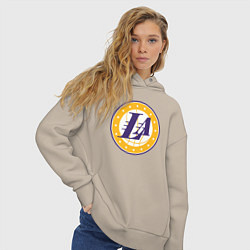 Толстовка оверсайз женская Lakers stars, цвет: миндальный — фото 2
