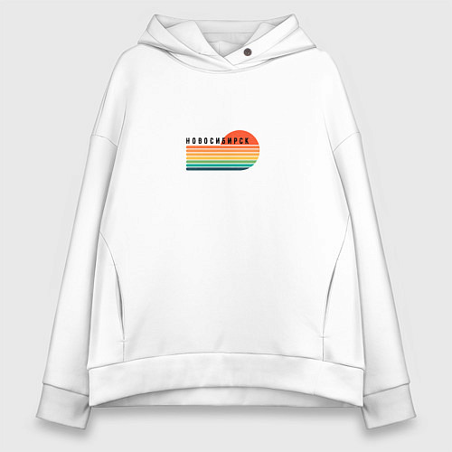 Женское худи оверсайз Новосибирск ретро / Белый – фото 1