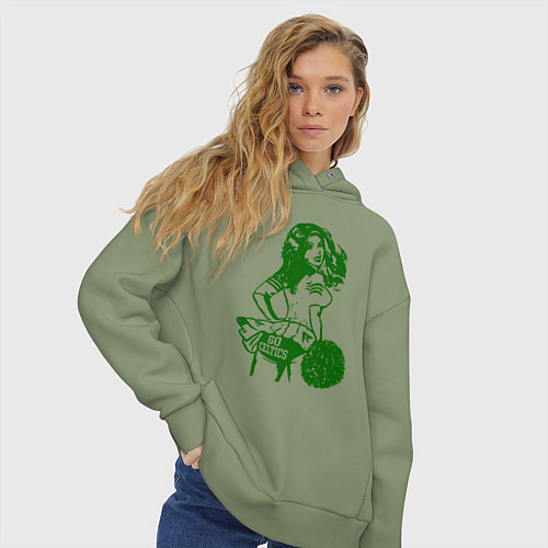 Женское худи оверсайз Go Celtics / Авокадо – фото 3