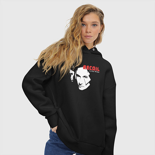 Женское худи оверсайз Recoil - Alan Wilder from Depeche Mode / Черный – фото 3