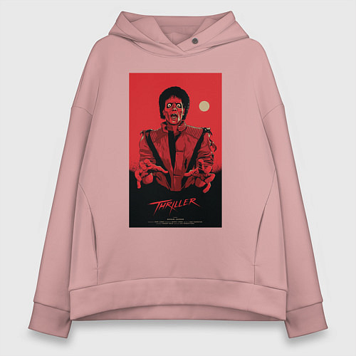 Женское худи оверсайз Michael Jackson - thriller / Пыльно-розовый – фото 1