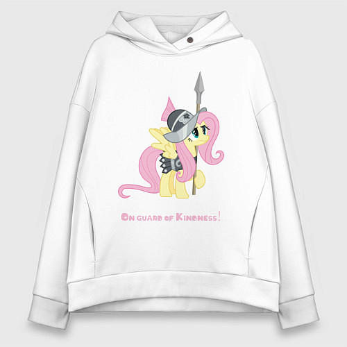 Женское худи оверсайз Флаттершай на страже добра / Белый – фото 1