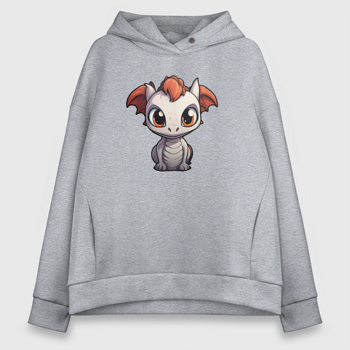 Женское худи оверсайз Дракончик сюрпризик / Меланж – фото 1