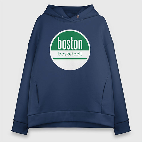 Женское худи оверсайз Boston basket / Тёмно-синий – фото 1