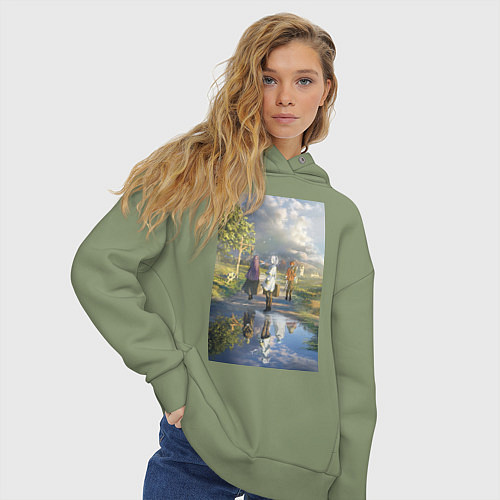 Женское худи оверсайз Фрирен провожающая в путь / Авокадо – фото 3