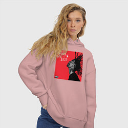 Толстовка оверсайз женская Wlole lotta, цвет: пыльно-розовый — фото 2