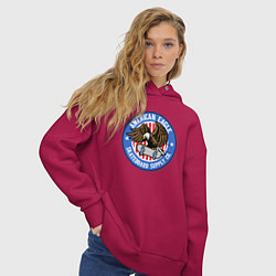 Толстовка оверсайз женская USA skate eagle, цвет: маджента — фото 2
