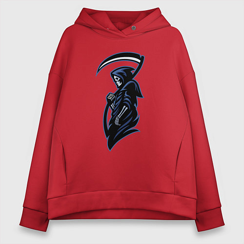 Женское худи оверсайз Grim reaper / Красный – фото 1