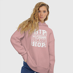 Толстовка оверсайз женская Hip hop life, цвет: пыльно-розовый — фото 2