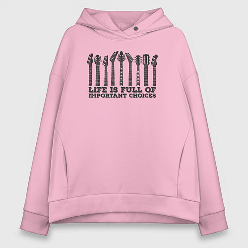 Женское худи оверсайз Жизнь полна главного выбора / Светло-розовый – фото 1