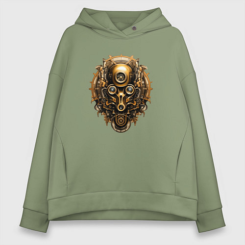 Женское худи оверсайз Стимпанк маска / Авокадо – фото 1