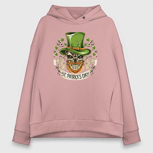 Женское худи оверсайз St Patrick day / Пыльно-розовый – фото 1