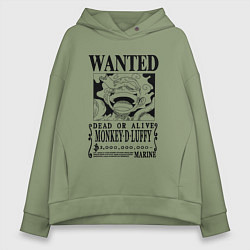 Женское худи оверсайз Листовка Луффи 5 гир йонко One Piece