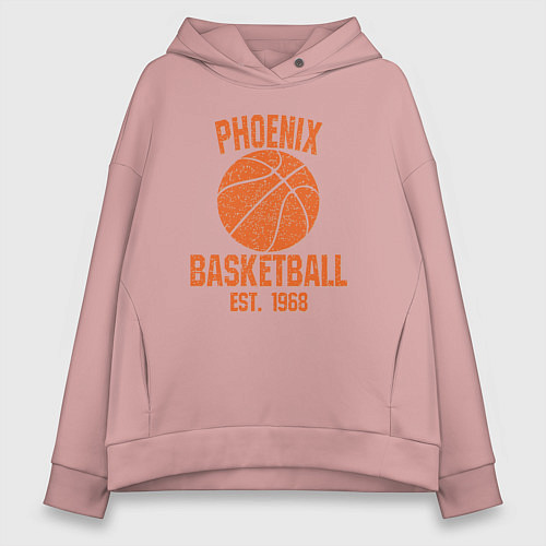 Женское худи оверсайз Phoenix basketball 1968 / Пыльно-розовый – фото 1