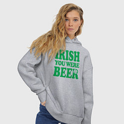 Толстовка оверсайз женская Irish you were beer, цвет: меланж — фото 2