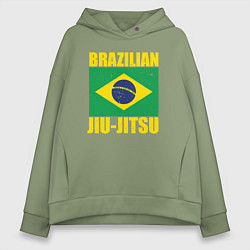 Толстовка оверсайз женская Brazilian jiu-jitsu, цвет: авокадо