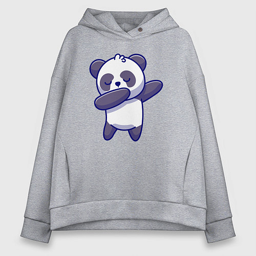 Женское худи оверсайз Dabbing panda / Меланж – фото 1
