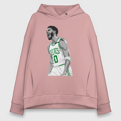 Женское худи оверсайз Tatum Celtics / Пыльно-розовый – фото 1