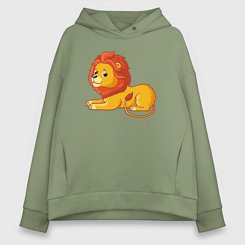 Женское худи оверсайз Лёвушка / Авокадо – фото 1