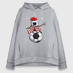Толстовка оверсайз женская Soccer snowman, цвет: меланж