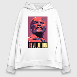 Толстовка оверсайз женская Lenin revolution, цвет: белый