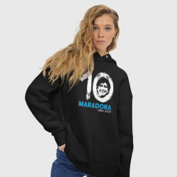Толстовка оверсайз женская Maradona 10, цвет: черный — фото 2