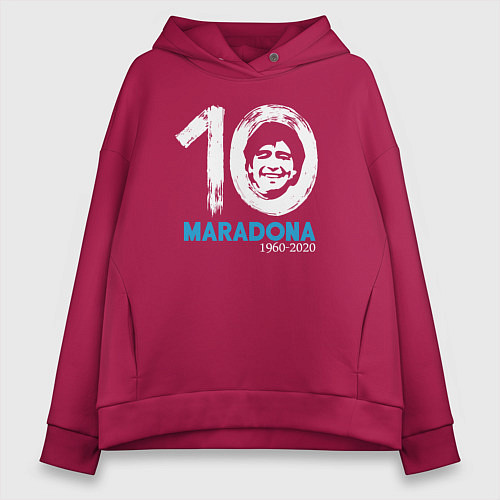 Женское худи оверсайз Maradona 10 / Маджента – фото 1