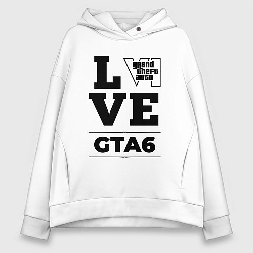 Женское худи оверсайз GTA6 love classic / Белый – фото 1