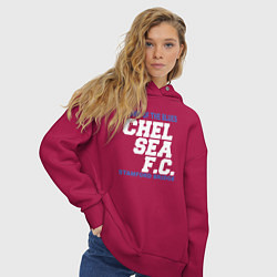 Толстовка оверсайз женская Chelsea Stamford Bridge, цвет: маджента — фото 2