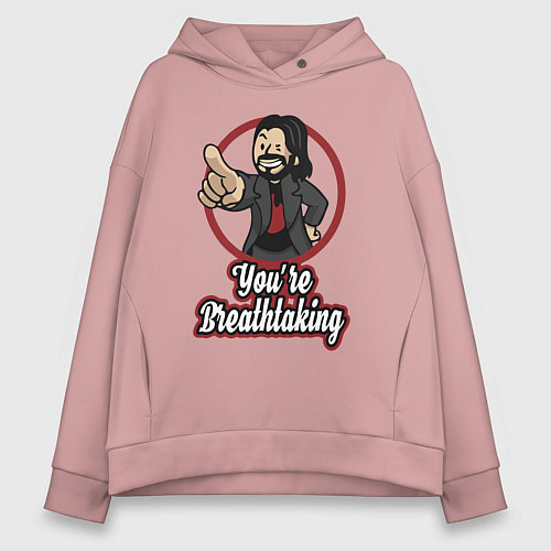 Женское худи оверсайз Vault Keanu Reeves / Пыльно-розовый – фото 1