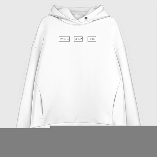 Женское худи оверсайз Ctrl alt del / Белый – фото 1