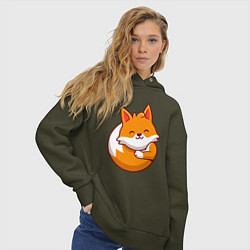 Толстовка оверсайз женская Orange fox, цвет: хаки — фото 2