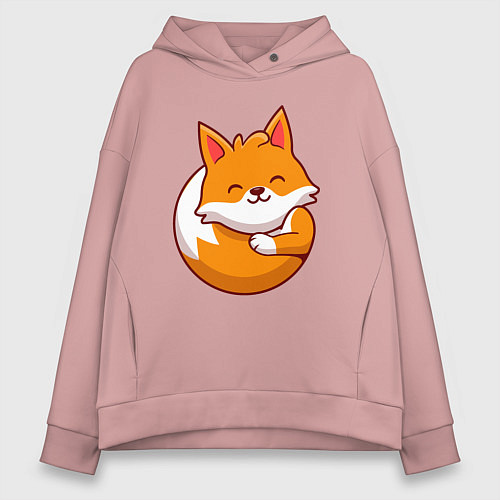 Женское худи оверсайз Orange fox / Пыльно-розовый – фото 1