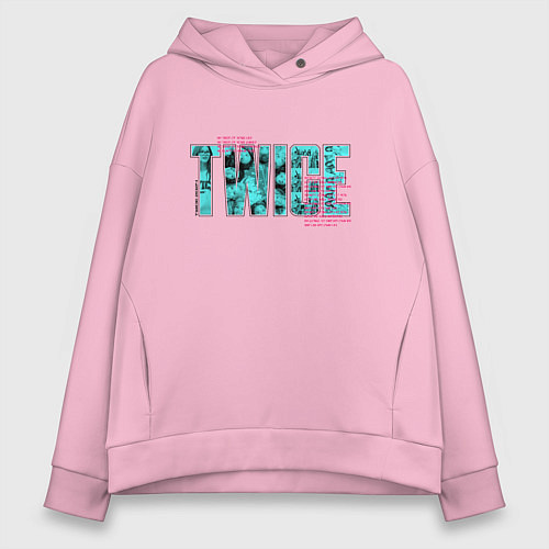Женское худи оверсайз Twice Hit / Светло-розовый – фото 1