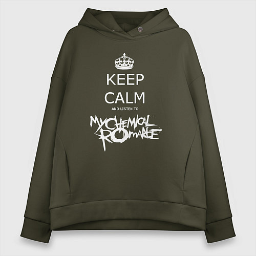 Женское худи оверсайз My Chemical Romance keep calm / Хаки – фото 1